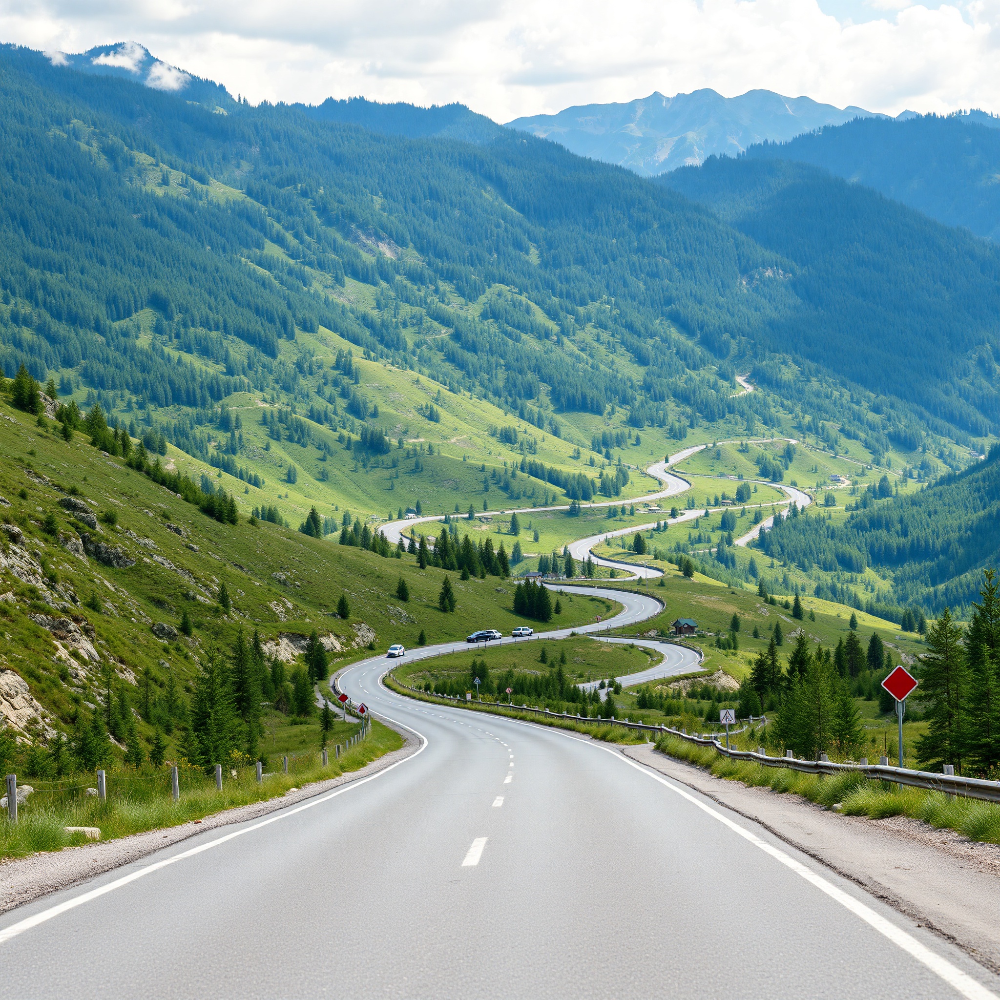 Professional scenic photograph of scenic Polish landscape and eco-friendly road routes